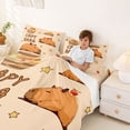 thumbnail image 3 of Erosebridal Kawaii Capybara Kid Bed Sheets, Cartoon Stars Print King Sheets, 4-Piece, 3 of 5
