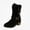Black, variant on Women's Plus Size Mid Calf Boots Buckle Strap Wide Width Round Toe Fall Suede Trendy Chunky Boots Black 9