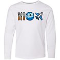 thumbnail image 3 of Inktastic Airplane Eat Sleep Fly Long Sleeve Youth T-Shirt, 3 of 5