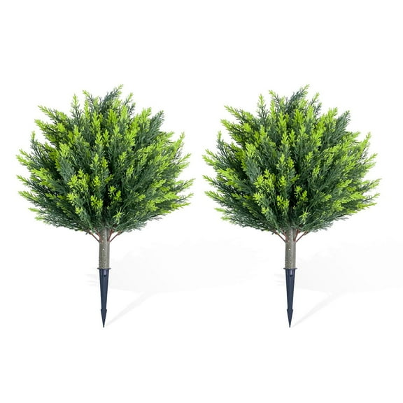 Ataucjin Artificial Topiary Ball Tree with Metal Ground Spike,43.3 Inch Artificial Topiary Ball Tree with Spike,Artificial Cedar Tree for Home Decor, Indoor and Outdoor