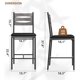 thumbnail image 2 of 2-piece bar stools set: faux leather forrado, de madera bar sillas con back, footrest, y thick cushion - counter height para kitchen island o apartment (gris), 2 of 7
