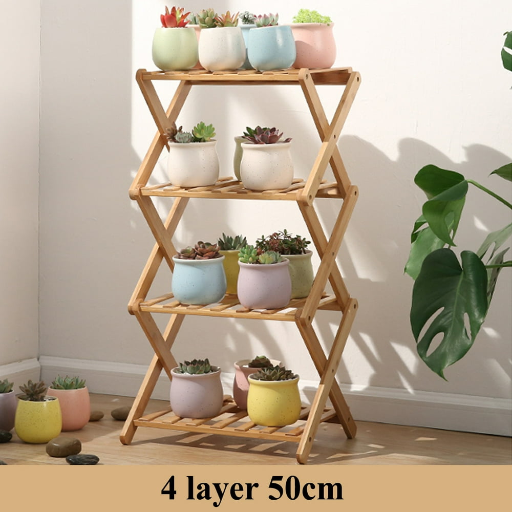 6 Tier Wide Wood Plant Stand Flower Pot Holder Display