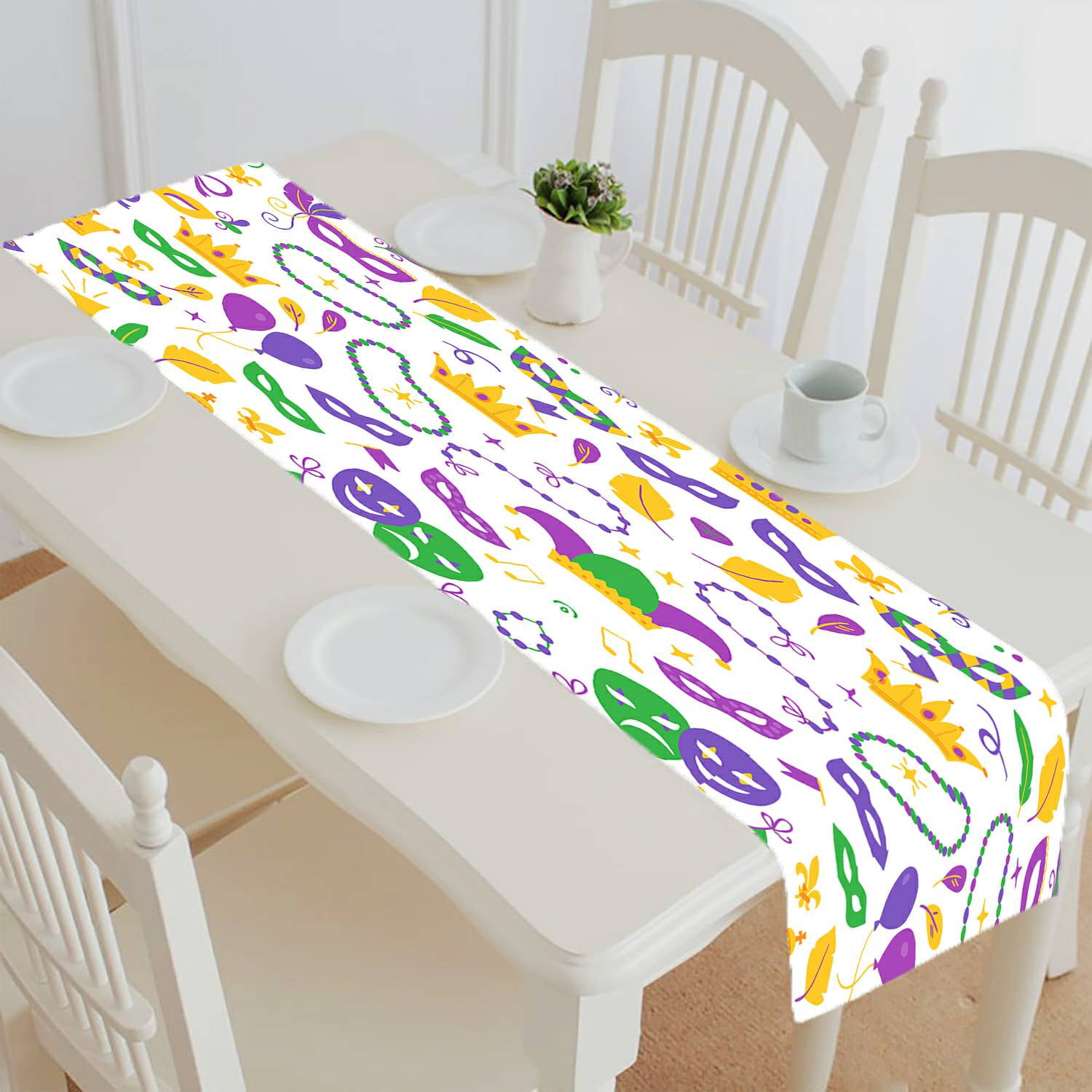 table cover table runner art on linen Cornflowers 100 linen party