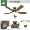thumbnail image 4 of Hunter - Swanson Indoor Ceiling Fan With Light, 44-inch, Matte Silver, Traditional-style, 4-speed, Energy Star, 52780, for Living Rooms, Bedrooms, 4 of 16