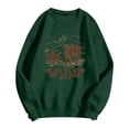 thumbnail image 4 of Sweatshirt for Women Oversized Vintage Cow Animal Mountain Graphic Crew Neck Long Sleeve Streetwear Pullover Tops Fall Winter Clothes Dark Green 2XL, 4 of 4