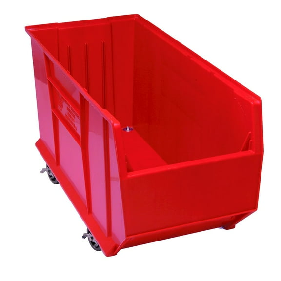 Quantum Storage Systems QUS994MOBRD HULK Mobile Heavy Duty Part Organizer Red Bins 36" L x 17" W x 21" H