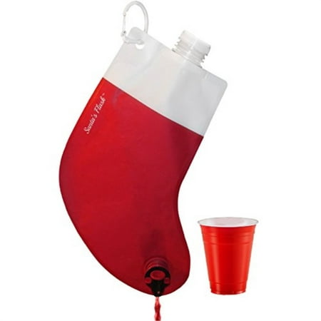 Party Flasks Santas Flask for Liquor, Wine, Drinks: Funny Gag Gifts for White Elephant Christmas Gifts Exchanges; Beverage Dispenser Holds 2.25 Liters for Holiday, Graduation, Office (Best Holiday Drinks For Party)