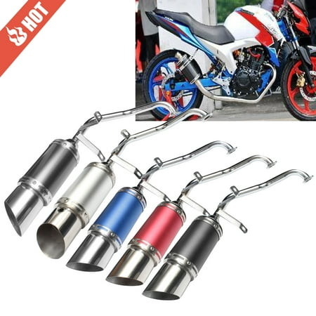 Chinese Scooter Carbon Fiber Design Short Performance Exhaust Muffler Pipe System Fits GY6 50cc 125cc 150cc 4 Stroke Chinese Scooter Stainless Steel US Shorty Christmas
