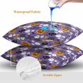 thumbnail image 4 of Halloween Throw Pillow Covers 16x16 Inch Set of 2, Orange Pumpkin Funny Ghost Black Cat Purple Waterproof Outdoor Pillow Covers, Decorative Cushion Pillowcases for Couch, Sofa, Bed, Garden, Patio, 4 of 9
