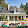 thumbnail image 4 of Welcome Party Event Backdrop Rainbow Peace Flower Banner Classroom Decoration School Entry Background Celebration Event Display Sign Kids Room, 4 of 4