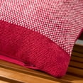 thumbnail image 6 of TOWN & COUNTRY TERRA Alara Solid Border Handcrafted Indoor Outdoor Decorative Pillow, 100% Recycled Materials, UV Fade Resistant, Water Repellent, Red/Ivory, 14"x20", 6 of 9