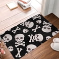 thumbnail image 5 of Haiem black white Skull bone Front Door Mat Indoor Outdoor Entrance, Waterproof All-Season, All-Weather Doormat, Durable Flannel Fabric, Fade Resistant, Low Profile, 16x24in, 5 of 8