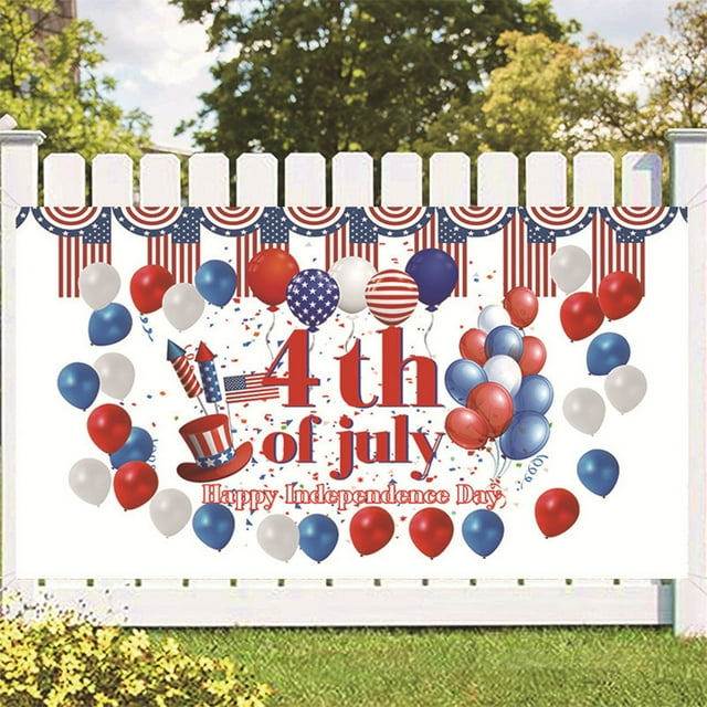 Bandera Del 4 de Julio, Día de La Independencia, 70.9 X 43.3 Pulgadas, Estatua de La Libertad, Letrero de Jardín de Ee. Uu., Artículos para Fiestas Del Día Nacional, Decoraciones Patrióticas, Globos