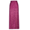 thumbnail image 5 of Nfurl Sequin Skirts for Women Elegant Cocktail Evening Party Shiny Maxi Length Skirt Trendy High Waist Glitter Sparkly Skirts for Prom Hot Pink XL, 5 of 7