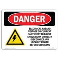 thumbnail image 1 of SignMission OS-DS-A-1824-L-2313 18 x 24 in. OSHA Danger Sign - Electrical Hazard Voltage or Current, 1 of 1