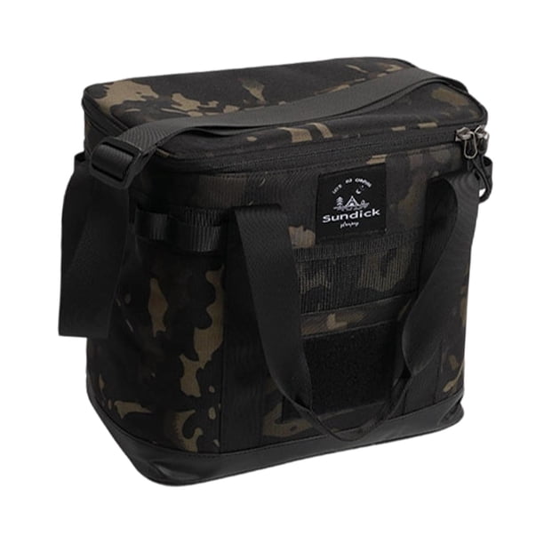 Bolsa térmica térmica para calentar alimentos, grande, con correas ajustables para el hombro. negro