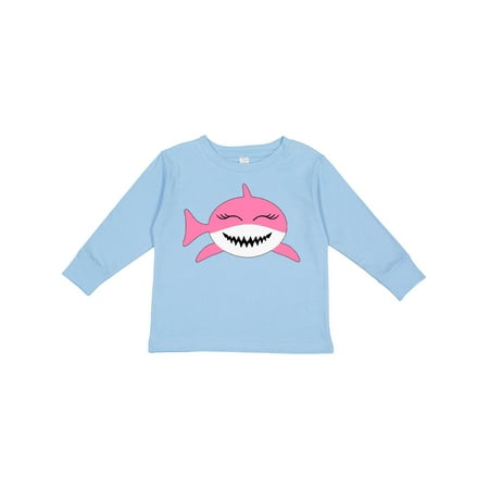 

Inktastic Cute Pink Shark Gift Toddler Boy or Toddler Girl Long Sleeve T-Shirt