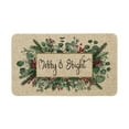 thumbnail image 3 of Sm:)e Merry&Bright Eucalyptus Leaves Holly Christmas Doormat, Winter Xmas Home Decor Low-Profile Switch Rug Door Mat Floor Mat for Indoor Outdoor 17x29 Inch, 3 of 6