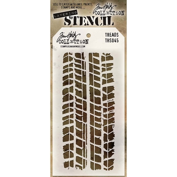Tim Holtz Layered Stencil 4.125"X8.5"-Treads