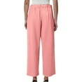 thumbnail image 7 of Lumtrix Linen Pants Women Petite Straight Leg Summer Beach Cotton Linen Wide Leg Lounge Pants High Waisted Casual Plus Size Trousers Pink S, 7 of 7