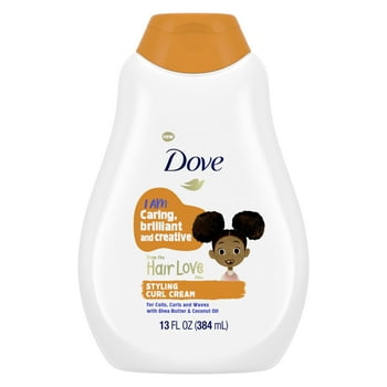 Dove Kids Care Hair Love Styling Curl Cream, Infused with Coconut Oil and Shea Butter, for Coils, Curls, and Waves, 13 oz