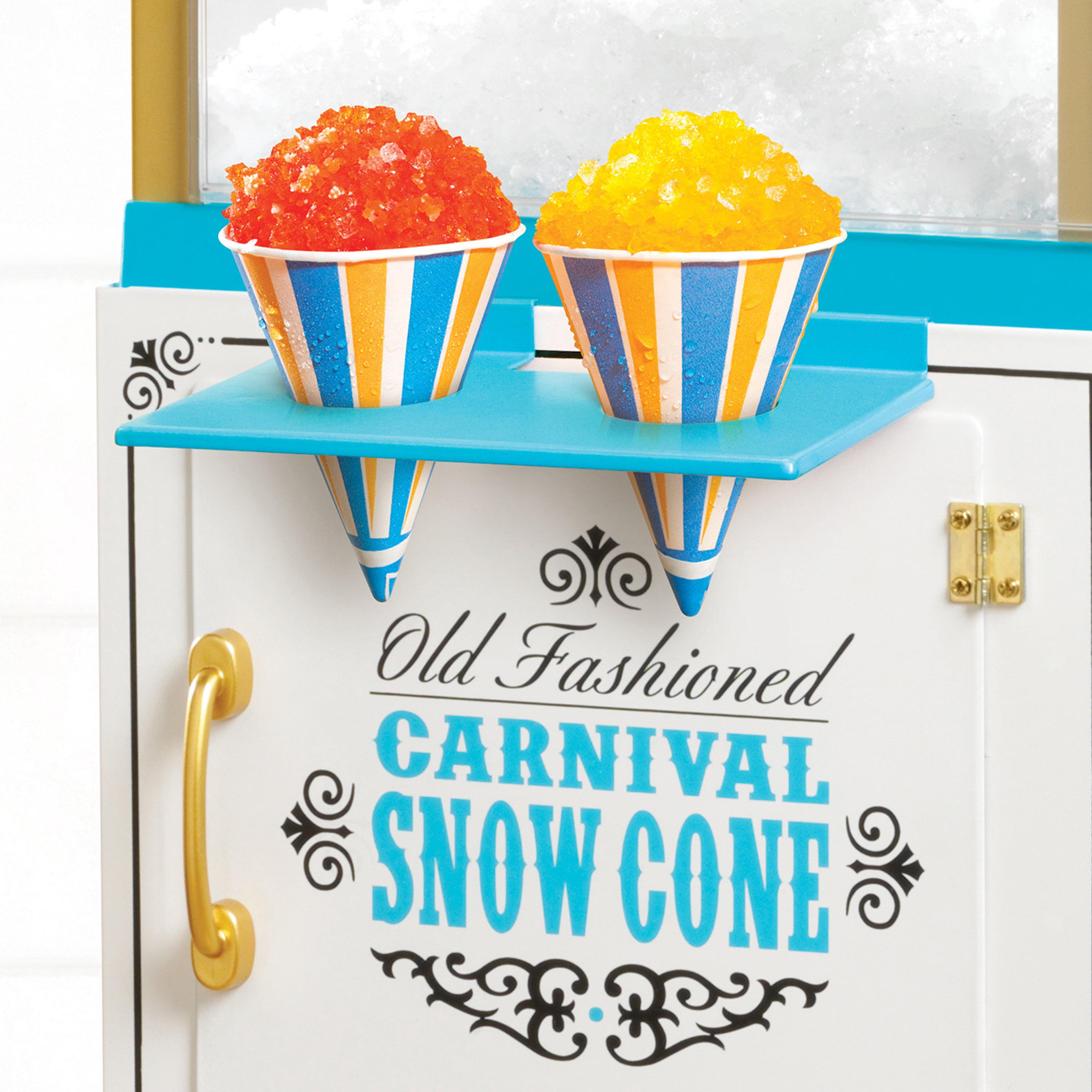 Nostalgia Snow Cone Maker, 48-Inch Shaved Ice Machine and Snow Cone Maker Cart, Blue
