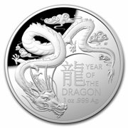 ROYAL AUSTRALIAN MINT 2024 Australia 1oz Silver $5 Lunar Year of the Dragon Domed Proof