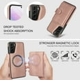 thumbnail image 4 of ELEHOLD Case for Samsung Galaxy S25 Ultra, 2-in-1 Magnetic Shockproof Leather Wallet Flip Case Cover, Detachable Card Holder with Stand,Rosegold, 4 of 5