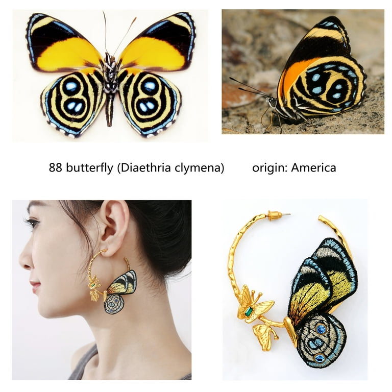 24k gold butterfly earrings discount