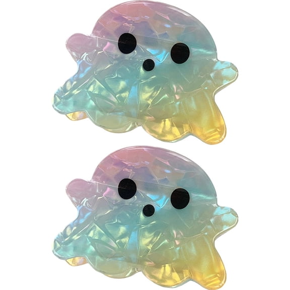 Vjnyvs Halloween Ghost Hair Claw Clips Laser Acrylic 2 Pcs, 3 In