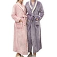 thumbnail image 6 of Seyurigaoka Adults Night-Robe, Turn-Down Collar Long Sleeve Sleepwear with Waistband, 6 of 7