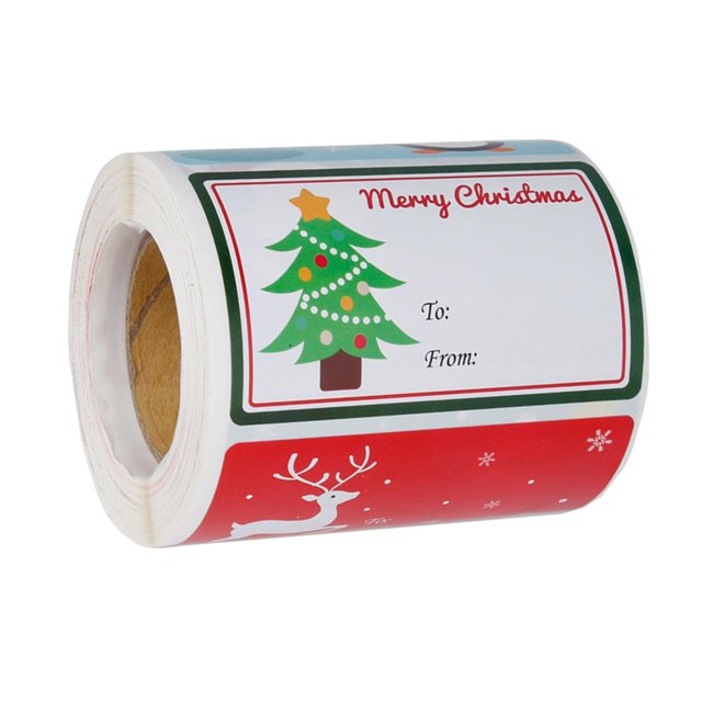 Rollo de Etiquetas Adhesivo navideño Sunnimix para tarjetas Artesanía Sobres cajas 8x5cm