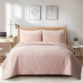thumbnail image 1 of Peace Nest Premium Damask Pattern Reversible Coverlet Set 100% Soft Microfiber Fabric, Pink, Full/Queen Size, 1 of 5
