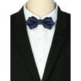 thumbnail image 3 of INSPIRAR CHIC Corbatas de Pajarita para el Día del Padre para Hombres, Corbatas de Pajarita Pre-atadas Sólidas para Bodas Formales, Azul Marino, 3 of 4