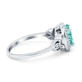 thumbnail image 2 of Halo Oval Ring Paraiba Tourmaline CZ 925 Sterling Silver Size 5, 2 of 6