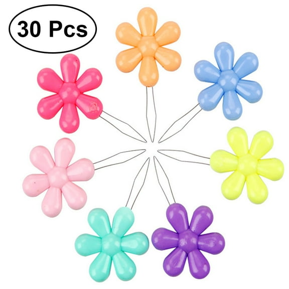 OUNONA 30pcs Needle Threader Multicolor Flower Head Wire Loop Needle Threaders for Sewing DIY (Random Color)
