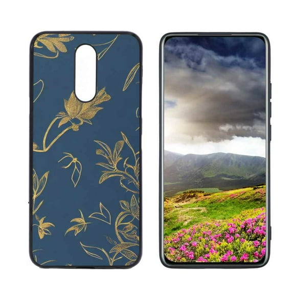 Gold-Smart-Cover-For-144 Phone Case, Degined for LG Solo LTE Case Men Women, Flexible Silicone Shockproof Case for LG Solo LTE