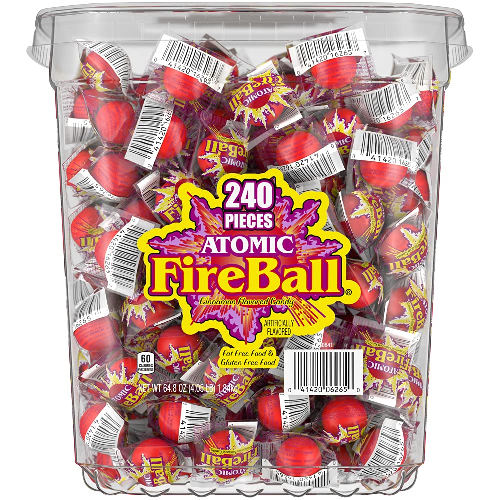 Atomic Fireballs Cinnamon Flavored Candy, 240 Individually Wrapped