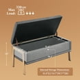 thumbnail image 5 of Furniliving Storage Ottoman Bench, Upholstered End of Bed Bench with Wood Legs, Linen Entryway Bedroom Bench, Flipping Lid Storage Bench for Living Room, Bedroom, Entryway. Gray, 5 of 10