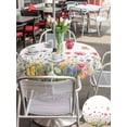 thumbnail image 5 of Outdoor Tablecloths with Umbrella Hole & Zipper, Wild Flowers Round Tablecloths 60 Inch, Spring Butterfly Watercolor Country Floral Waterproof Table Cloth, Patio/Pool/Picnic Table Covers, 5 of 8