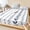 Navy Blue, variant on Full Size Fitted Sheet Set - Modern Minimalist 3 Piece Bedding Sets 16" Deep Pocket Fitted Sheet with 2 Pillowcases, Rustic Leaves Stripes Pattern Purple Brushed Microfiber Hotel Luxury Bed Sheets