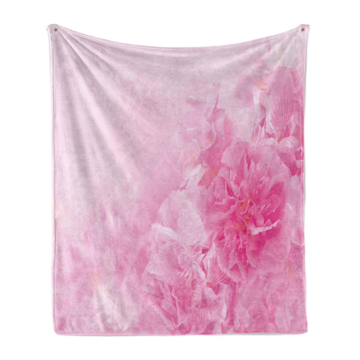 Pale Pink Soft Flannel Fleece Throw Blanket, Spring Flowers Close up