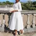 thumbnail image 4 of AURA Plus Size Summer Solid Color A Line Swing Dress Elegant High Waist Midi Evening Dress XL XXXL, 4 of 10