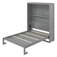 thumbnail image 5 of Wood Murphy Platform Bed Mattress Foundation with Shelves, Bed Frame Storage Bed w/ Wooden Slats for Boy Girl, No Box Spring Needed, Easy Assembly, 5 of 9