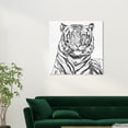 thumbnail image 2 of Wynwood Studio Canvas Glitter Stripes Tiger Black Animals Felines Wall Art Canvas Print White Silver 30x30, 2 of 3