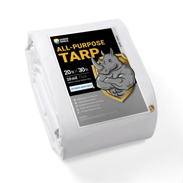 Tarp GUARD SHIELD, 6 x 9 m, blanco, 20 mm, impermeable, resistente