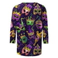thumbnail image 5 of Craaazy Fashion Women's Carnival Print Loose Crew Neck 3/4 Sleeve T-Shirts Gifts, 5 of 6