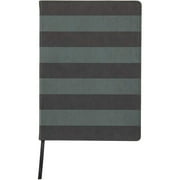 C.R. Gibson Leatherette Journal Notebook, Charcoal Striped, 7.5" x 10.25", 192 Pages