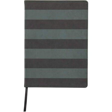 C.R. Gibson Leatherette Journal Notebook, Charcoal Striped, 7.5" x 10.25", 192 Pages