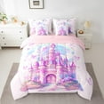 thumbnail image 2 of Erosebridal Ensemble de Literie Château de Rêve Format Double, Ensemble de Lit Papillon Arc-en-Ciel, Décor Thème Princesse, Réversible 7 Pcs, 2 of 5